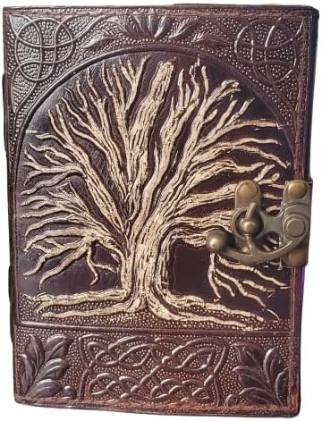 כתב עת עור של דריסה | ספר צללים עתיק - עץ הקלטי של החיים גרימואר - מתנה מדהימה